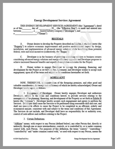 Energy Development Services Agreement